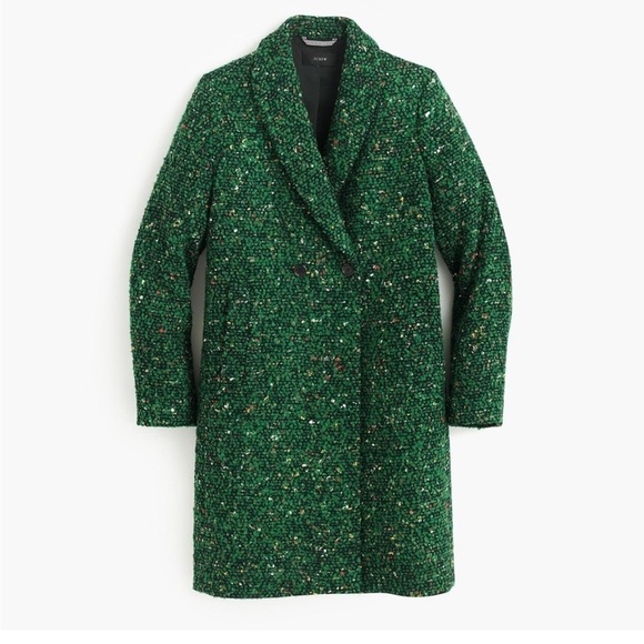 J.CREW Daphne tweed coat green size 4 - Picture 2 of 15